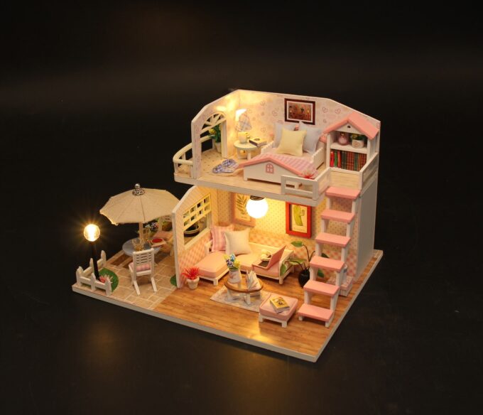 Pink Cottage Miniature