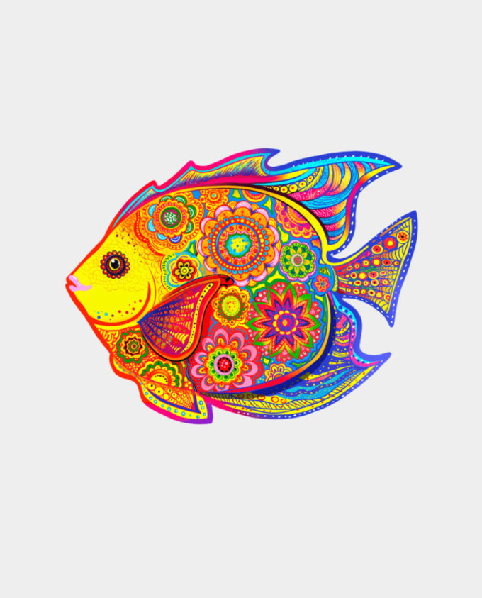 2d colorful fish shape puzzle